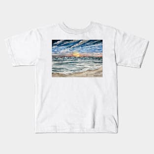 sunset on the beach Kids T-Shirt